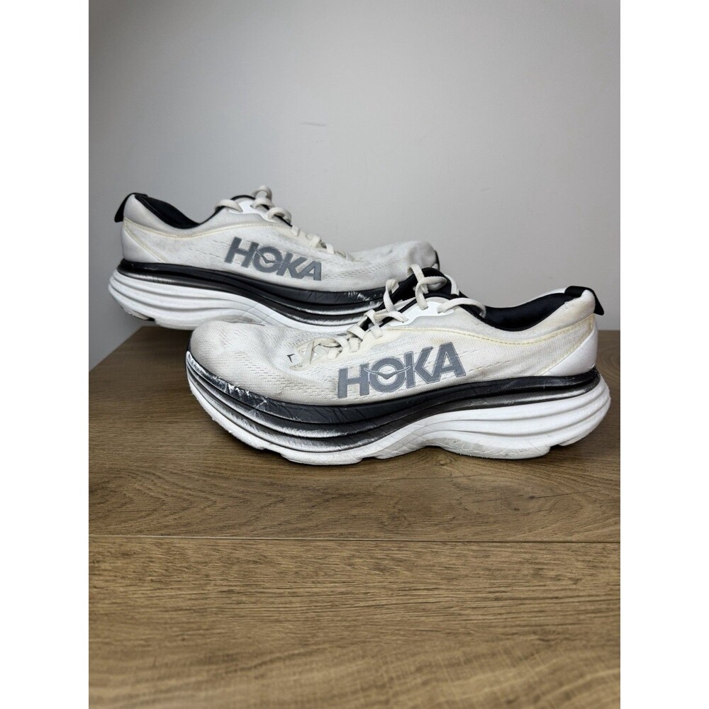 Hoka Bondi 8 Men’s Shoes Size 10 White Black